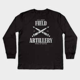 US Army Field Artillery (distressed) Kids Long Sleeve T-Shirt